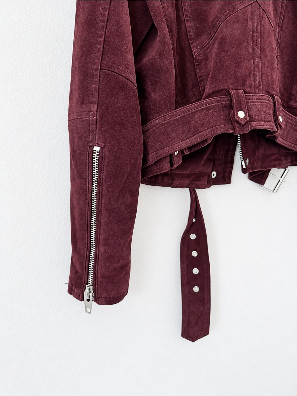 Blank NYC Plum Suede Moto Jacket - Picture 3 of 5